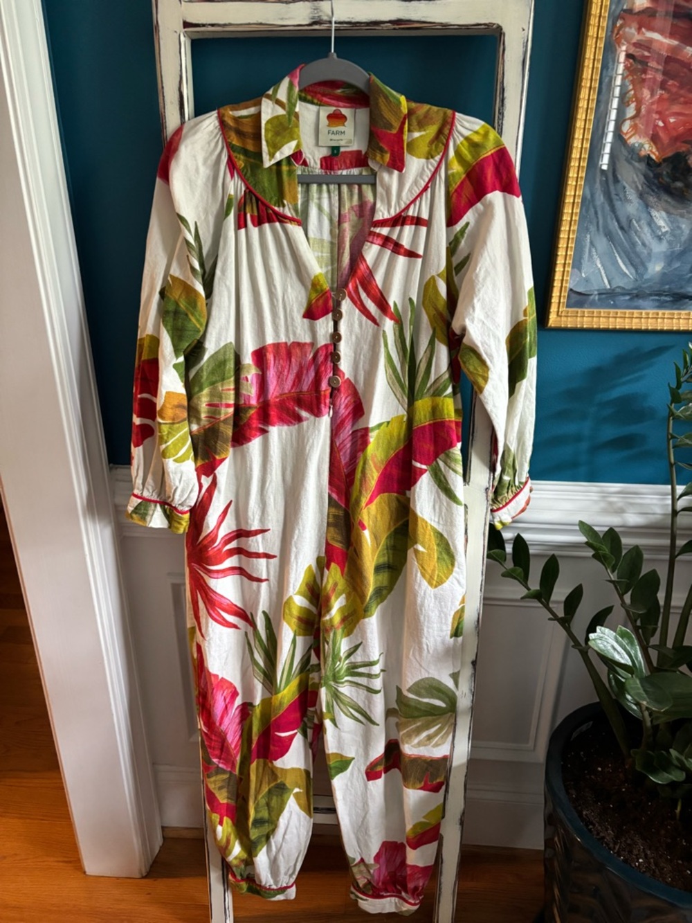 Farm Rio Spring Forest Jumpsuit Size Small